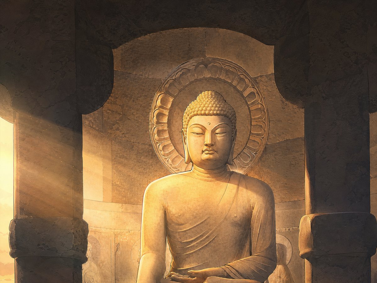 석굴암 본존불 — 새벽빛
