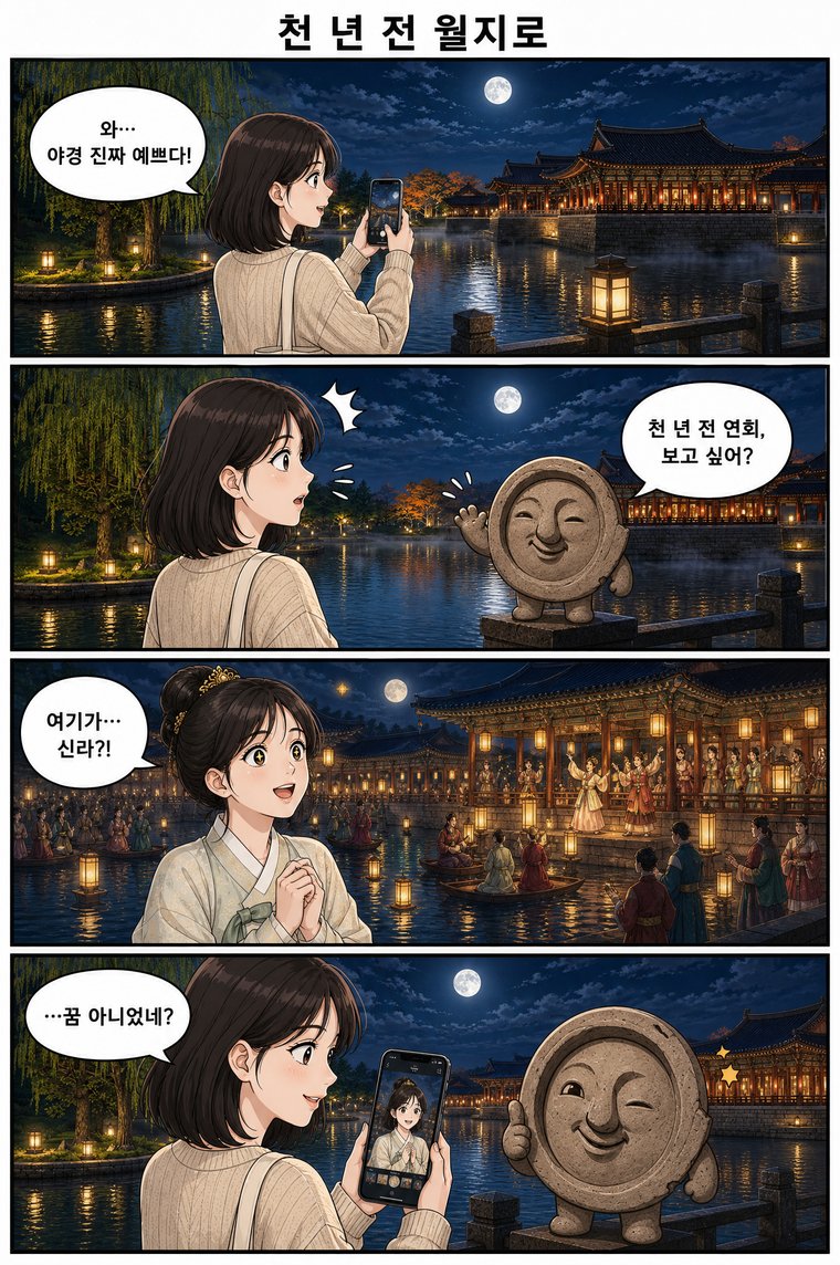 칸을 고르게 나눈 세로형 — 「천 년 전 월지로」
