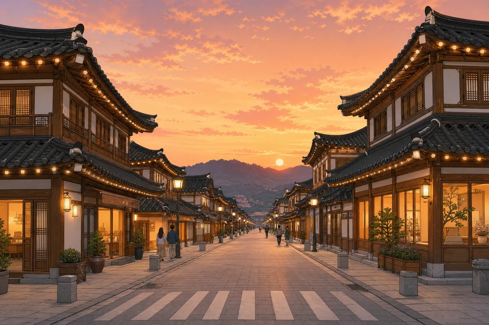 AI로 만든 배경 — 황리단길