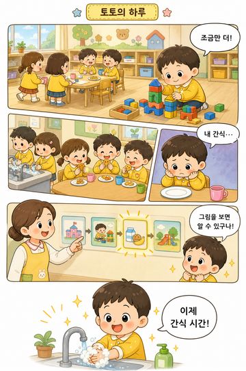 4컷 웹툰 「토토의 하루」