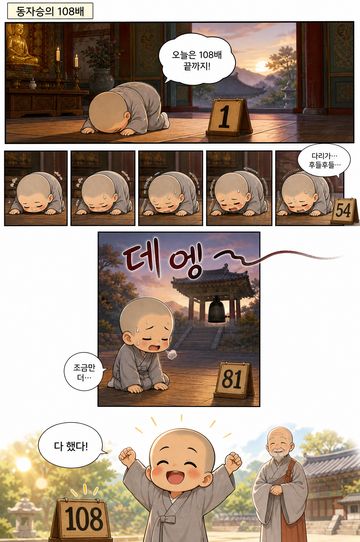 4컷 웹툰 「동자승의 108배」